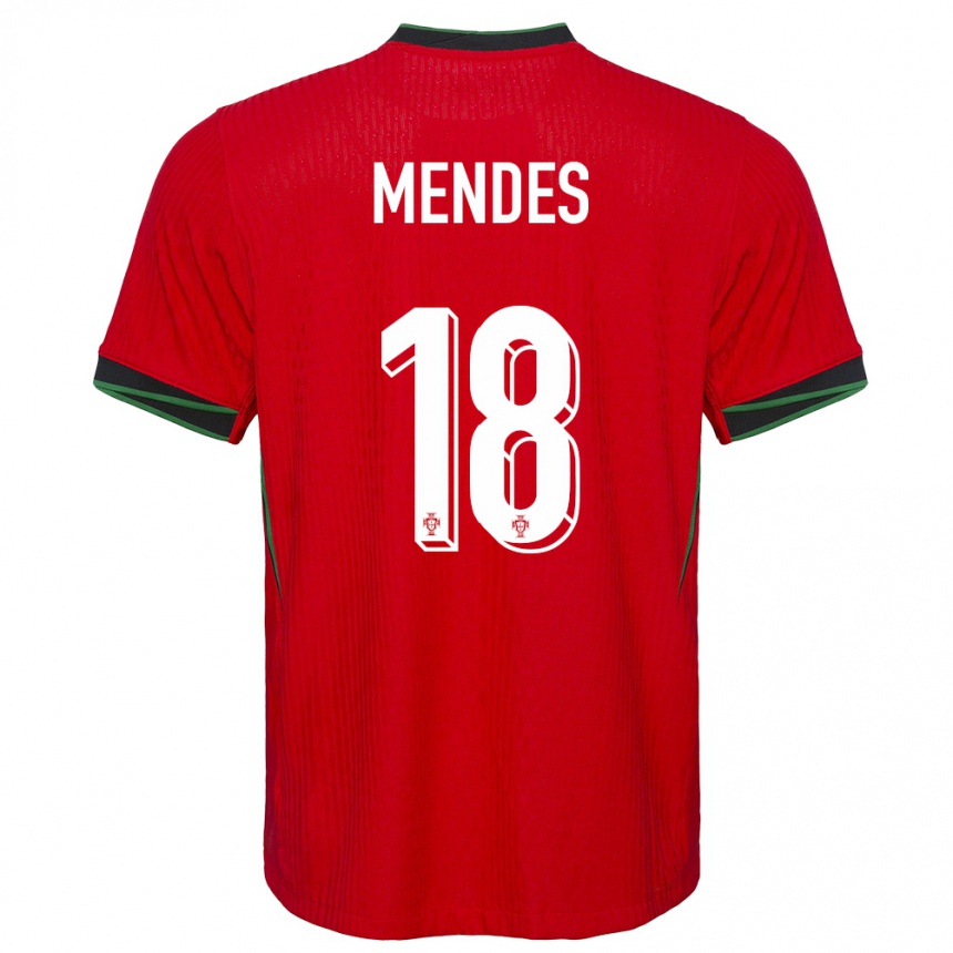 Niño Fútbol Camiseta Portugal Carolina Mendes #18 Rojo 1ª Equipación 24-26