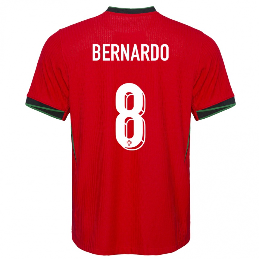 Niño Fútbol Camiseta Portugal Paulo Bernardo #8 Rojo 1ª Equipación 24-26