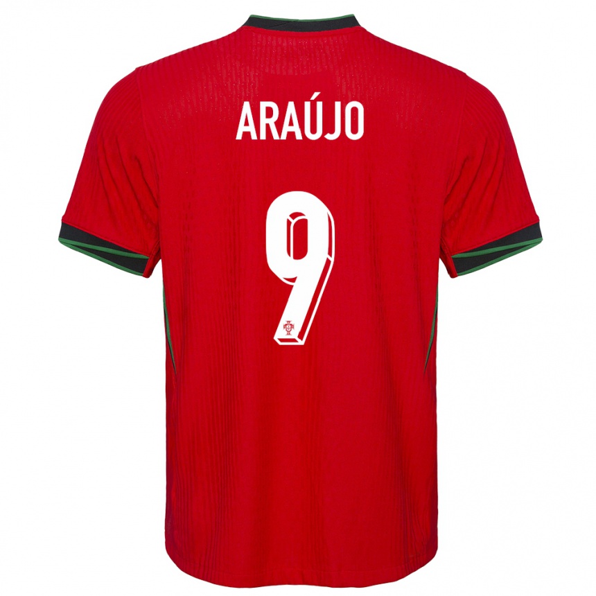 Niño Fútbol Camiseta Portugal Henrique Araujo #9 Rojo 1ª Equipación 24-26
