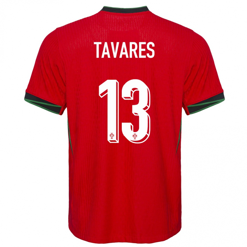 Niño Fútbol Camiseta Portugal Nuno Tavares #13 Rojo 1ª Equipación 24-26