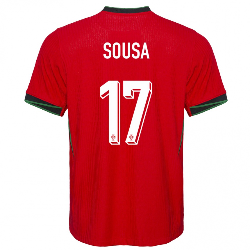 Niño Fútbol Camiseta Portugal Vasco Sousa #17 Rojo 1ª Equipación 24-26