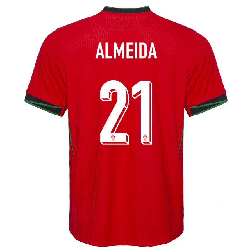 Niño Fútbol Camiseta Portugal Andre Almeida #21 Rojo 1ª Equipación 24-26