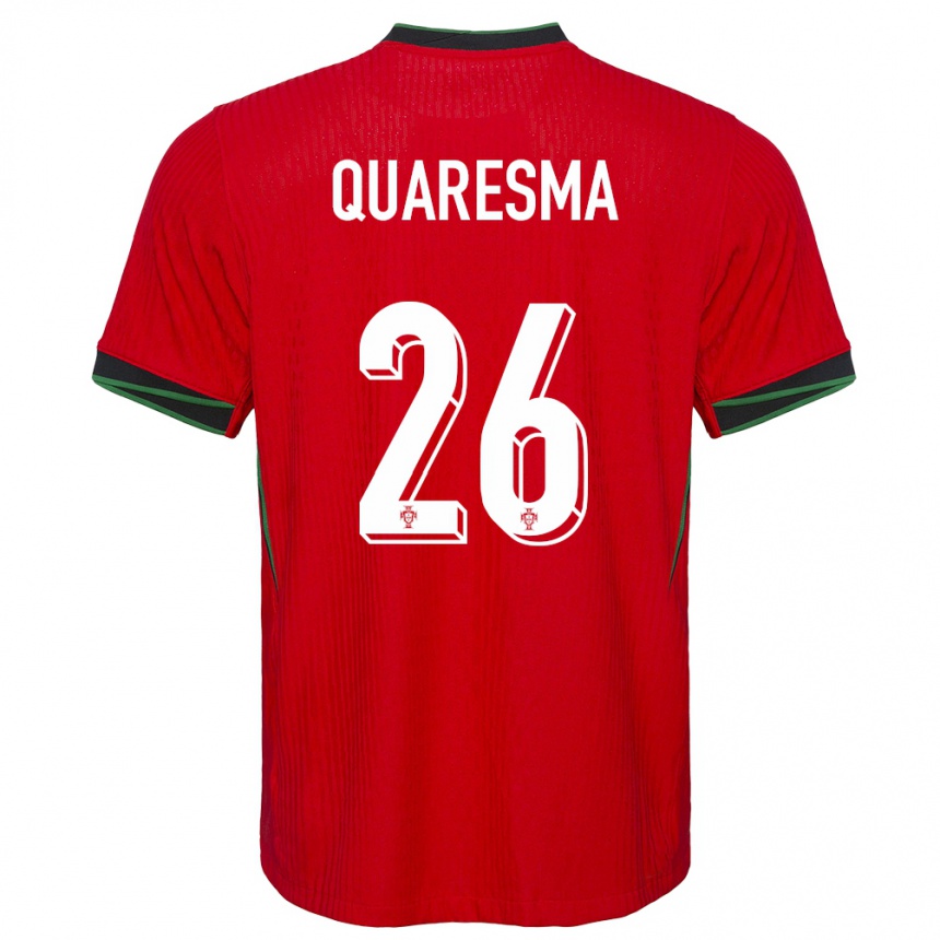 Niño Fútbol Camiseta Portugal Eduardo Quaresma #26 Rojo 1ª Equipación 24-26