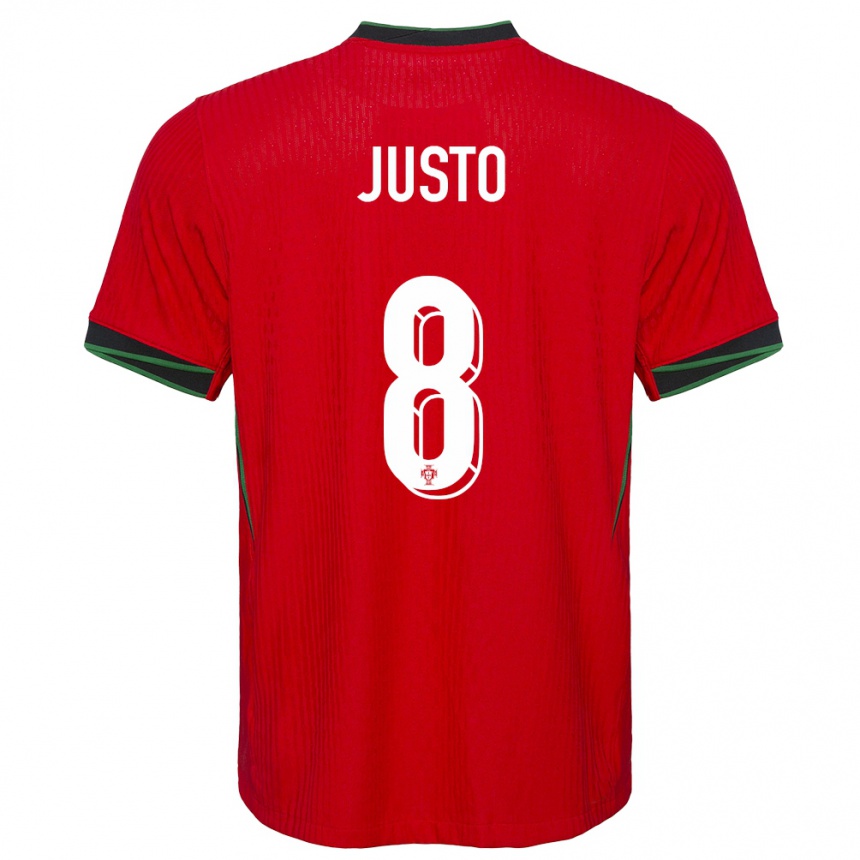 Niño Fútbol Camiseta Portugal Samuel Justo #8 Rojo 1ª Equipación 24-26