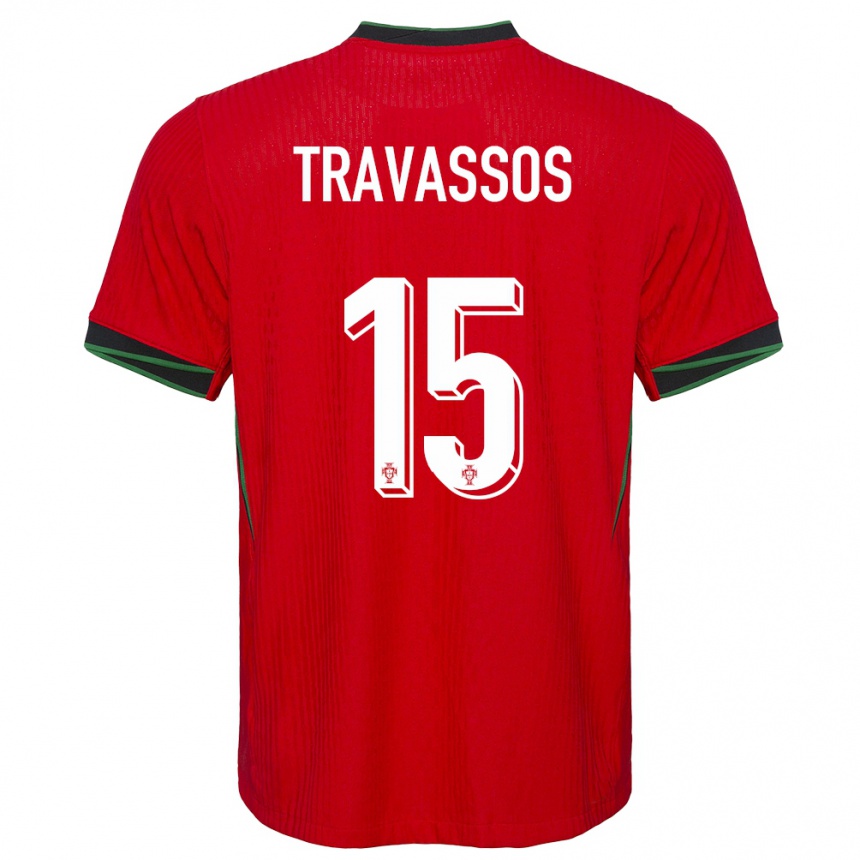 Niño Fútbol Camiseta Portugal Diogo Travassos #15 Rojo 1ª Equipación 24-26