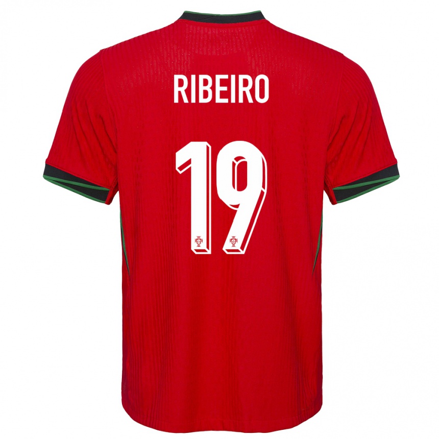 Niño Fútbol Camiseta Portugal Rodrigo Ribeiro #19 Rojo 1ª Equipación 24-26