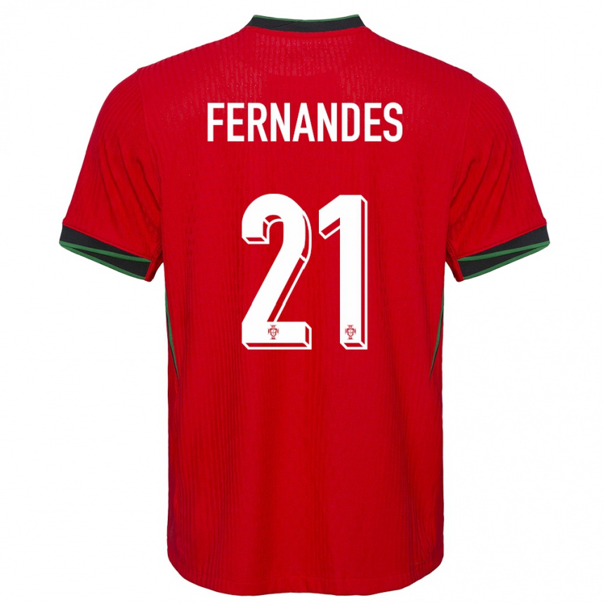 Niño Fútbol Camiseta Portugal Mateus Fernandes #21 Rojo 1ª Equipación 24-26