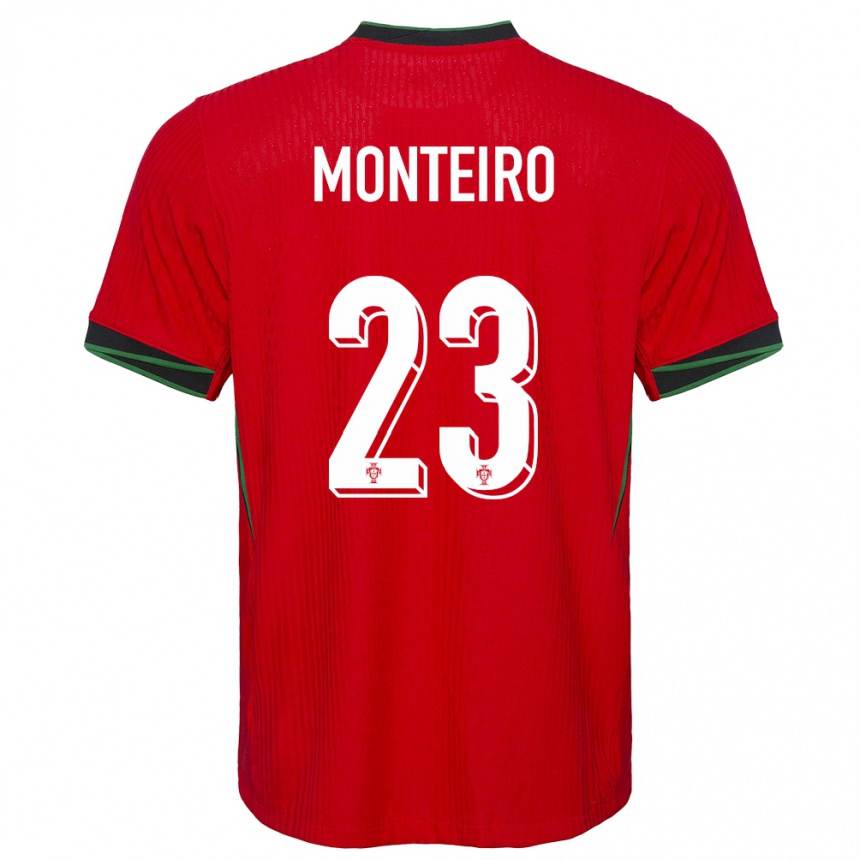 Niño Fútbol Camiseta Portugal David Monteiro #23 Rojo 1ª Equipación 24-26