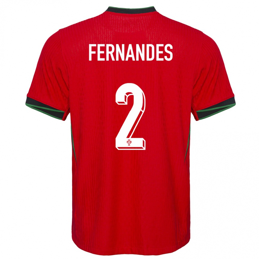 Niño Fútbol Camiseta Portugal Martim Fernandes #2 Rojo 1ª Equipación 24-26