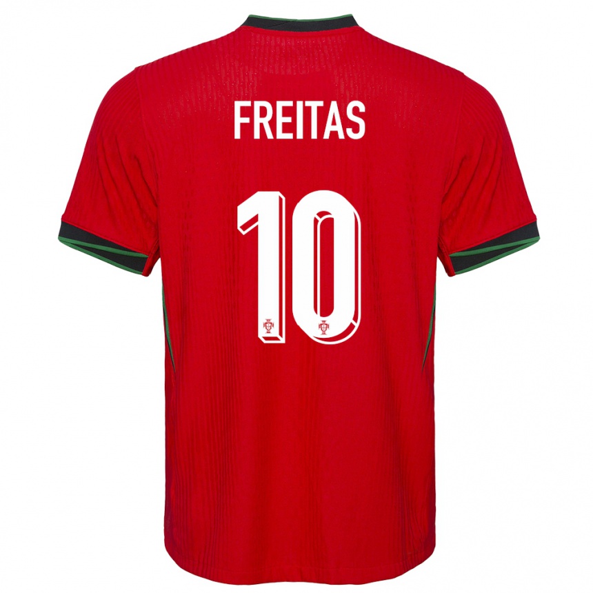 Niño Fútbol Camiseta Portugal Tiago Freitas #10 Rojo 1ª Equipación 24-26