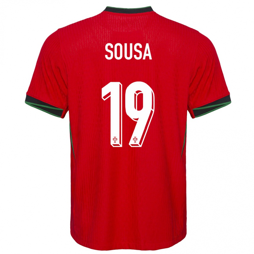 Niño Fútbol Camiseta Portugal Goncalo Sousa #19 Rojo 1ª Equipación 24-26