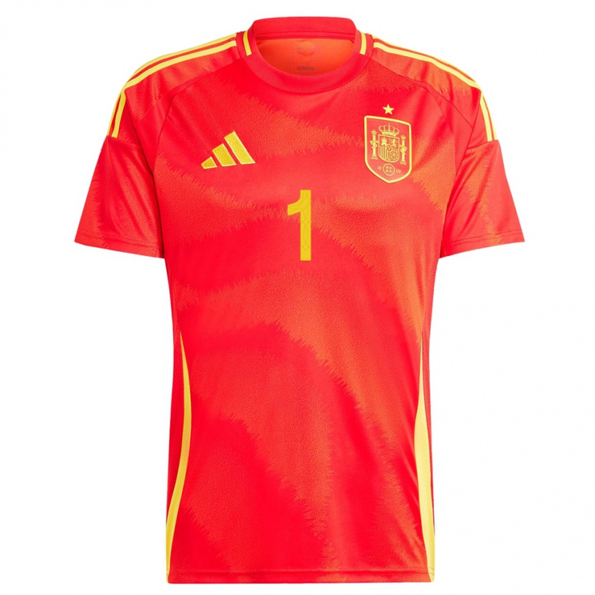 Niño Fútbol Camiseta España Ander Astralaga #1 Rojo 1ª Equipación 24-26