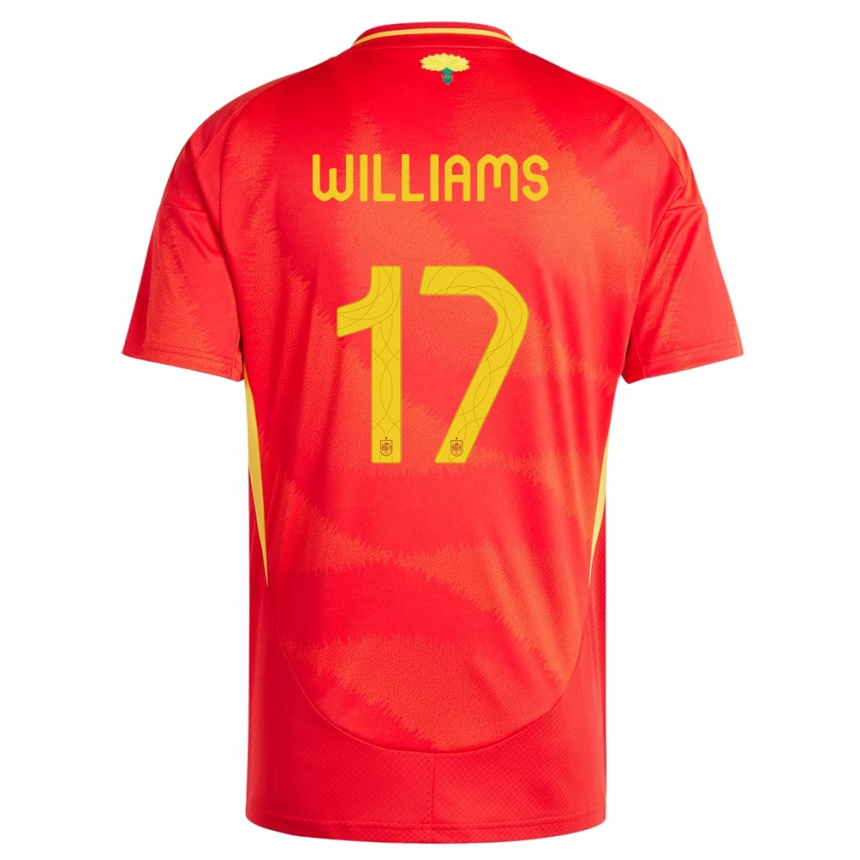 Niño Fútbol Camiseta España Nico Williams #17 Rojo 1ª Equipación 24-26