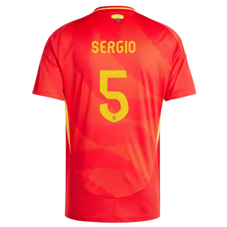 Niño Fútbol Camiseta España Sergio Busquets #5 Rojo 1ª Equipación 24-26