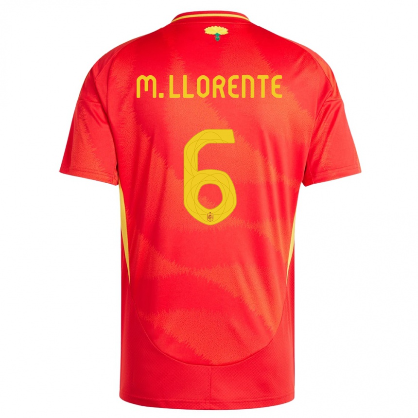 Niño Fútbol Camiseta España Marcos Llorente #6 Rojo 1ª Equipación 24-26