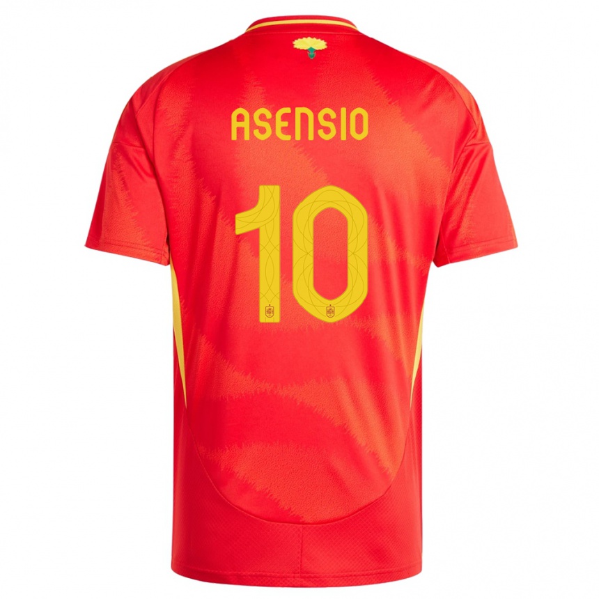 Niño Fútbol Camiseta España Marco Asensio #10 Rojo 1ª Equipación 24-26