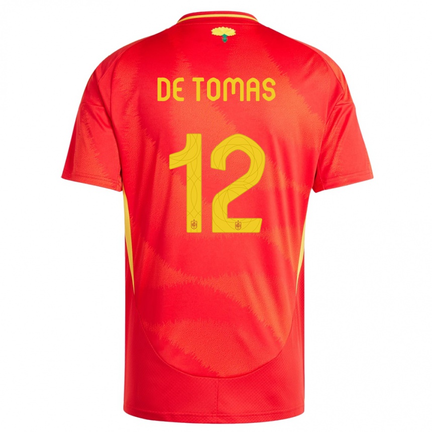 Niño Fútbol Camiseta España Raul De Tomas #12 Rojo 1ª Equipación 24-26