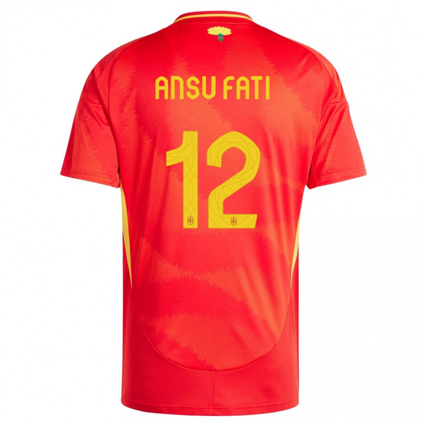 Niño Fútbol Camiseta España Ansu Fati #12 Rojo 1ª Equipación 24-26