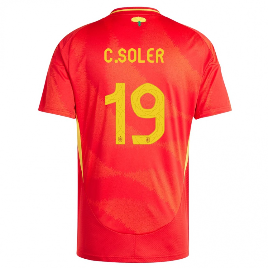 Niño Fútbol Camiseta España Carlos Soler #19 Rojo 1ª Equipación 24-26