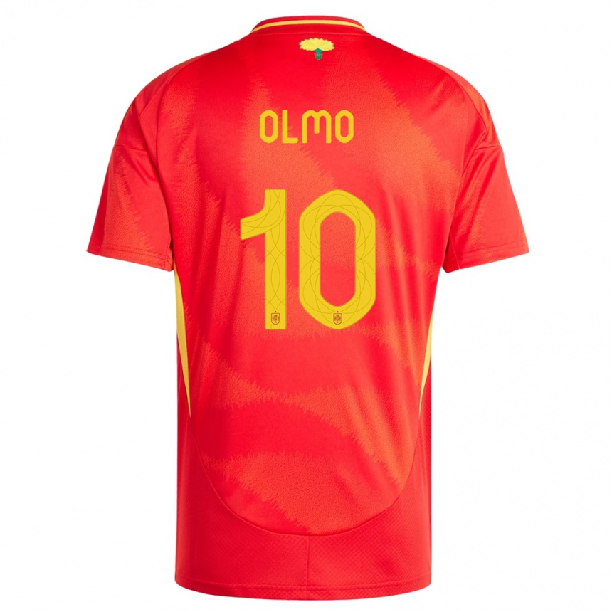 Niño Fútbol Camiseta España Dani Olmo #10 Rojo 1ª Equipación 24-26