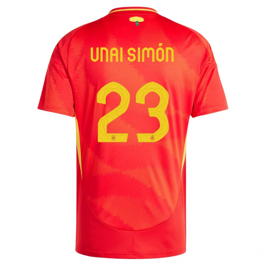 Niño Fútbol Camiseta España Unai Simon #23 Rojo 1ª Equipación 24-26