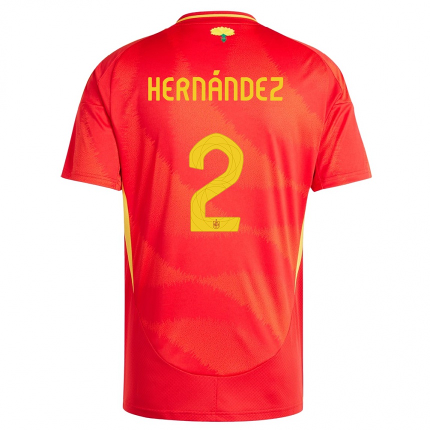 Niño Fútbol Camiseta España Oihane Hernandez #2 Rojo 1ª Equipación 24-26