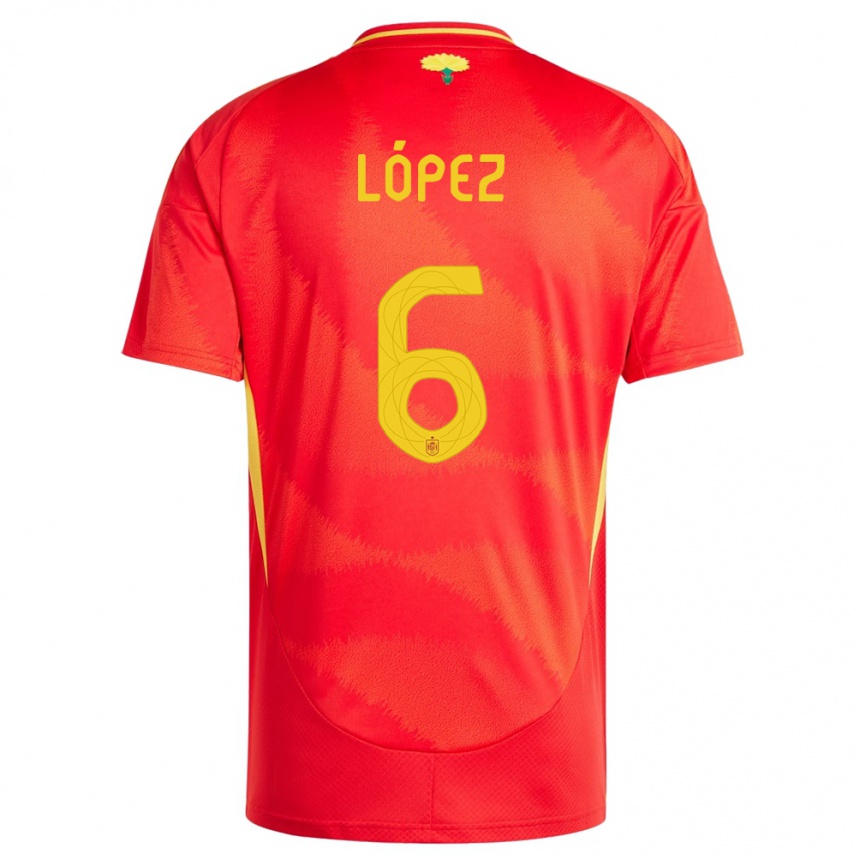 Niño Fútbol Camiseta España Maitane Lopez #6 Rojo 1ª Equipación 24-26