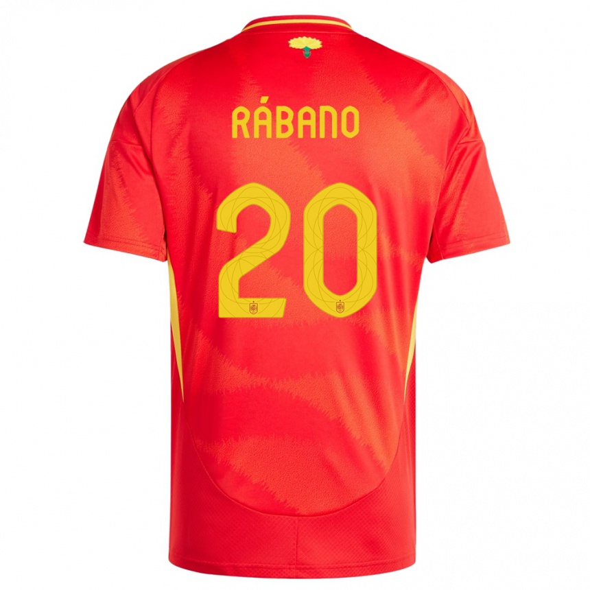 Niño Fútbol Camiseta España Nuria Rabano #20 Rojo 1ª Equipación 24-26