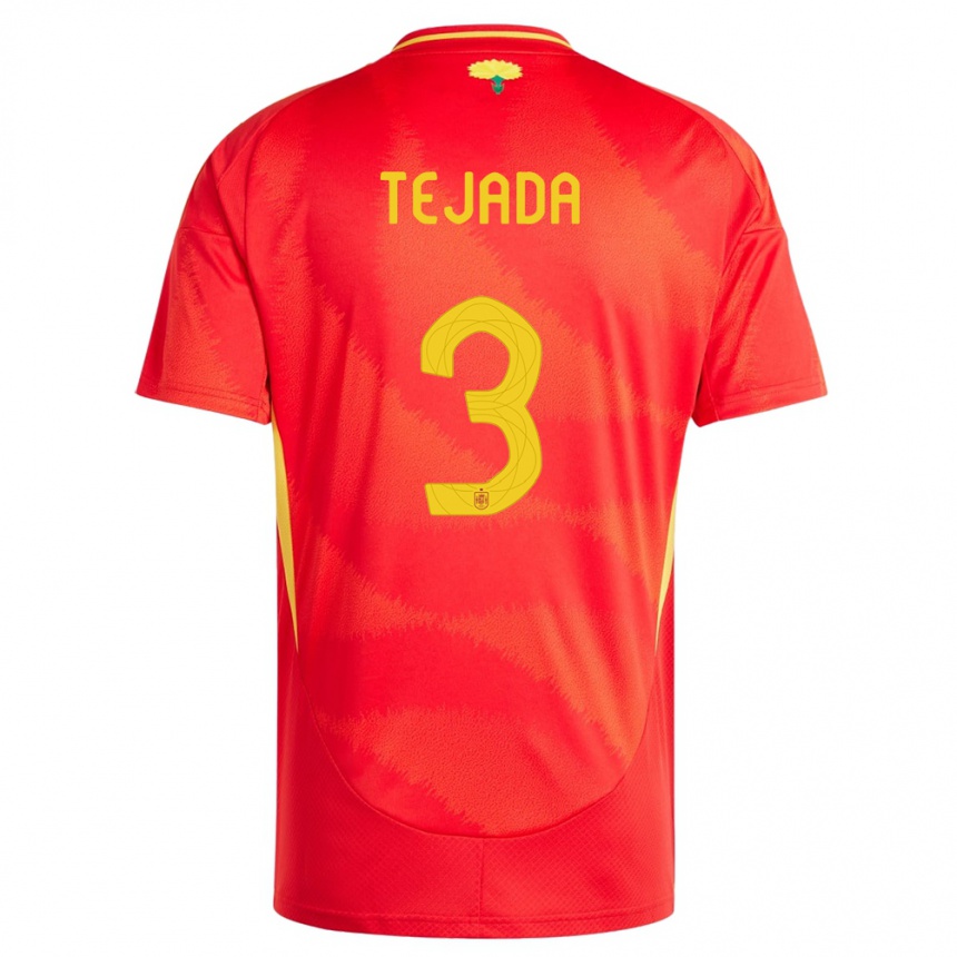 Niño Fútbol Camiseta España Ana Tejada #3 Rojo 1ª Equipación 24-26