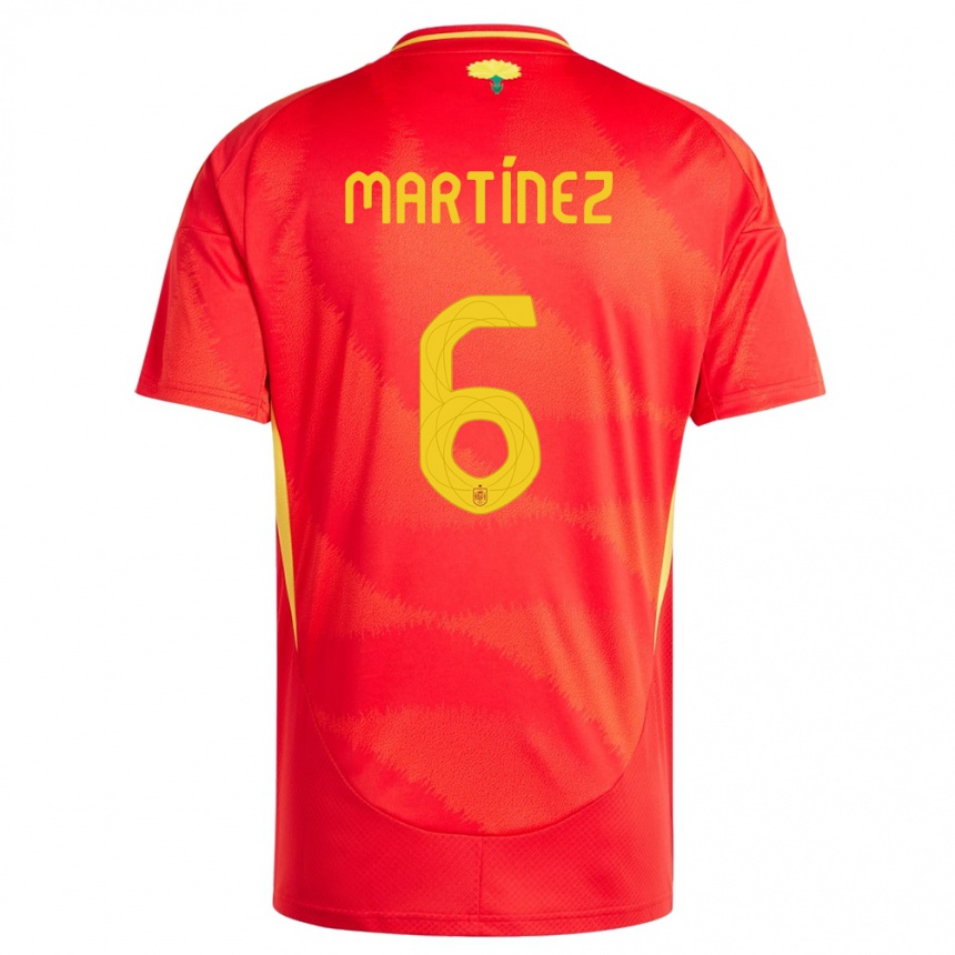 Niño Fútbol Camiseta España Roger Martinez #6 Rojo 1ª Equipación 24-26