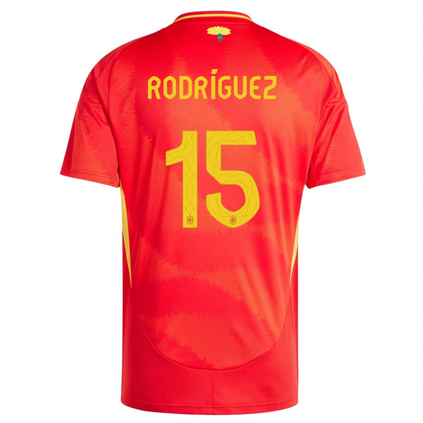 Niño Fútbol Camiseta España Dani Rodriguez #15 Rojo 1ª Equipación 24-26