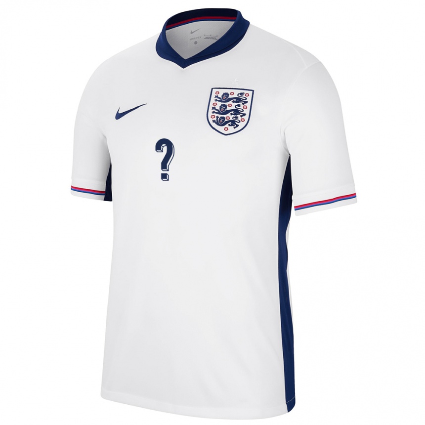 Niño Fútbol Camiseta Inglaterra Su Nombre #0 Blanco 1ª Equipación 24-26