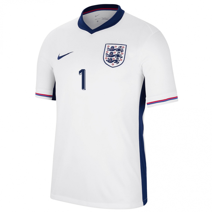 Niño Fútbol Camiseta Inglaterra Josef Bursik #1 Blanco 1ª Equipación 24-26