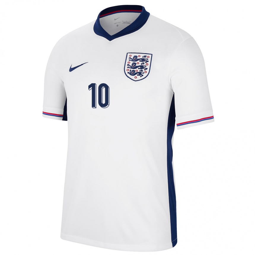 Niño Fútbol Camiseta Inglaterra Fran Kirby #10 Blanco 1ª Equipación 24-26