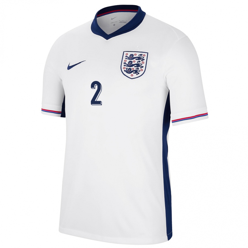 Niño Fútbol Camiseta Inglaterra Rico Lewis #2 Blanco 1ª Equipación 24-26