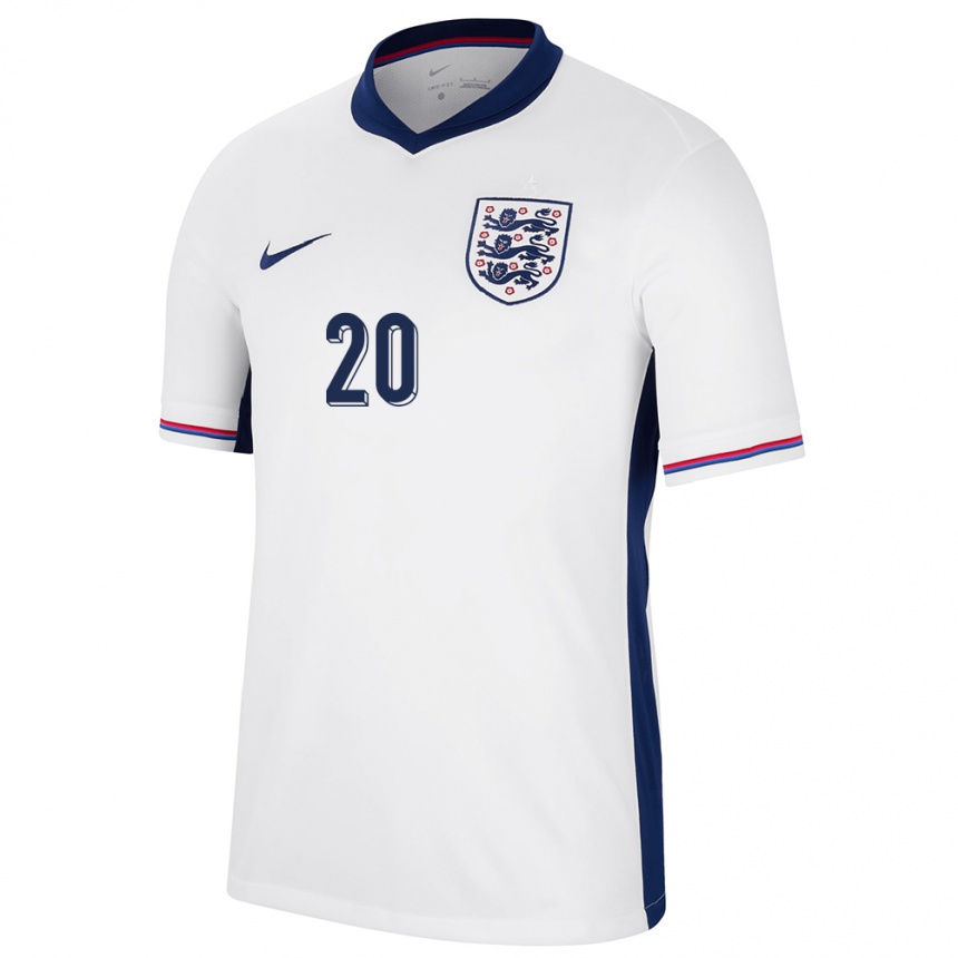 Niño Fútbol Camiseta Inglaterra Angel Gomes #20 Blanco 1ª Equipación 24-26