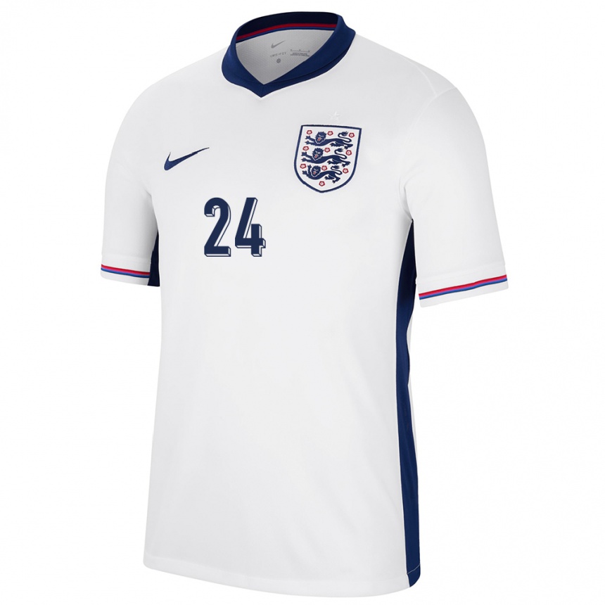 Niño Fútbol Camiseta Inglaterra Cole Palmer #24 Blanco 1ª Equipación 24-26