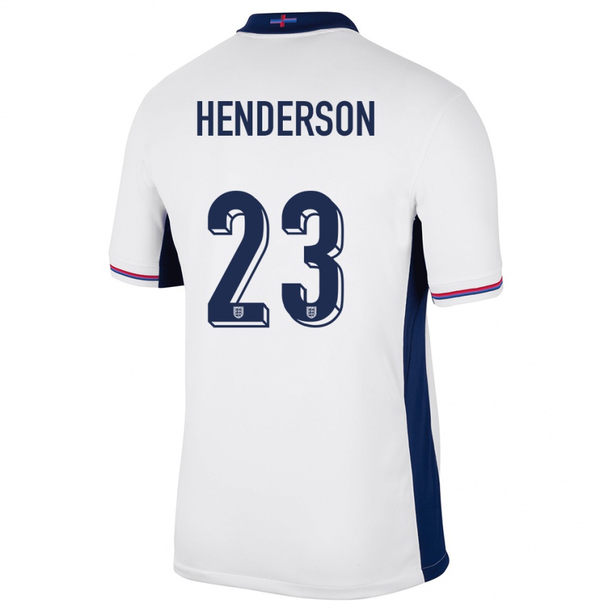 Niño Fútbol Camiseta Inglaterra Dean Henderson #23 Blanco 1ª Equipación 24-26