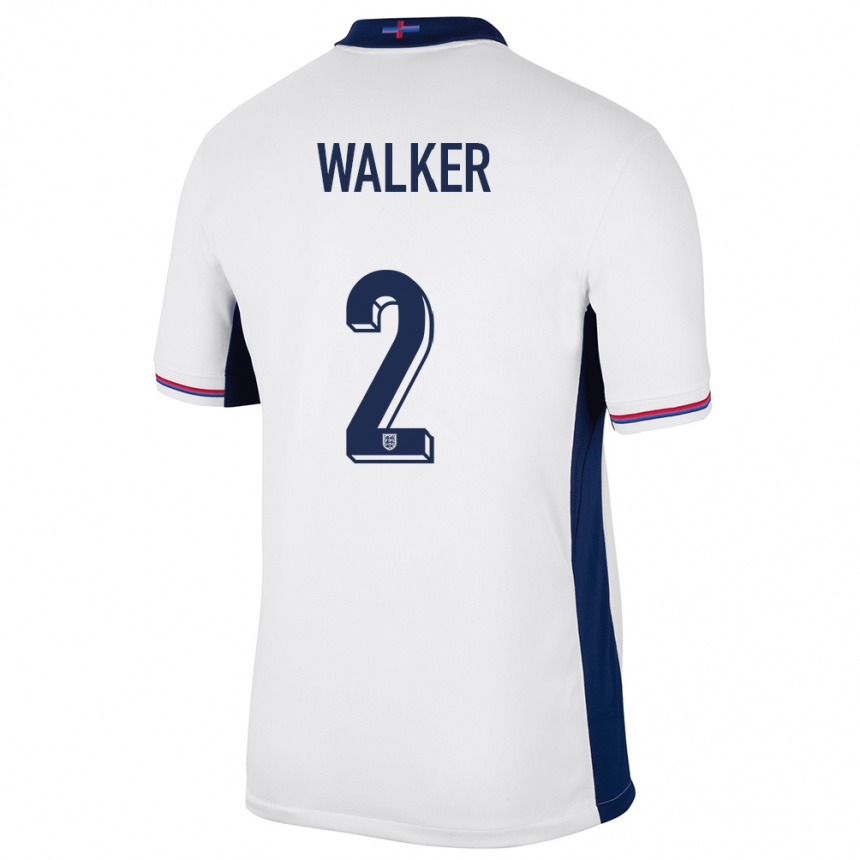 Niño Fútbol Camiseta Inglaterra Kyle Walker #2 Blanco 1ª Equipación 24-26