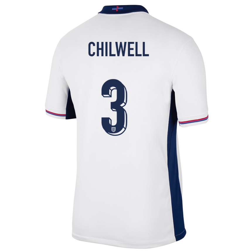 Niño Fútbol Camiseta Inglaterra Ben Chilwell #3 Blanco 1ª Equipación 24-26