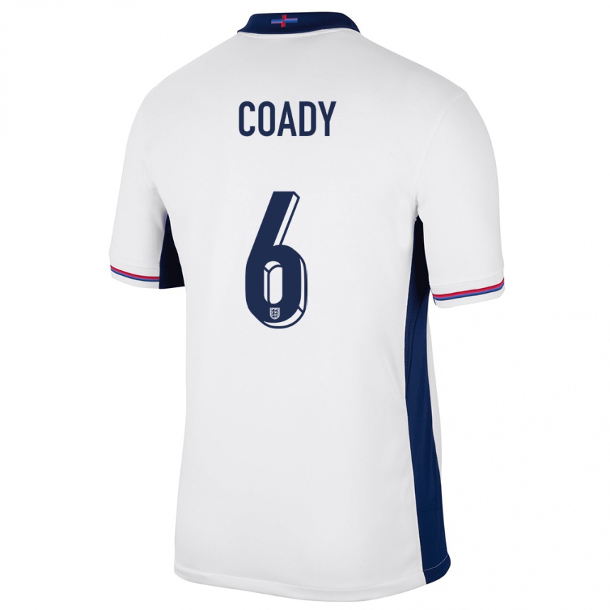 Niño Fútbol Camiseta Inglaterra Conor Coady #6 Blanco 1ª Equipación 24-26