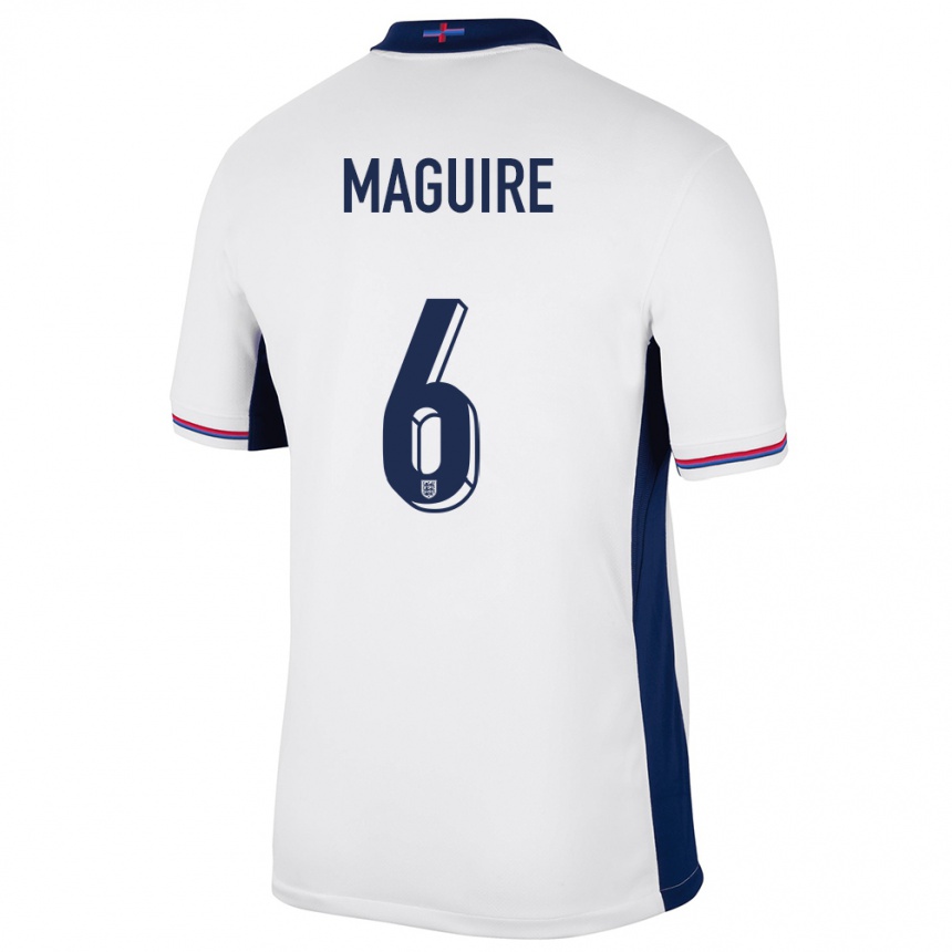 Niño Fútbol Camiseta Inglaterra Harry Maguire #6 Blanco 1ª Equipación 24-26