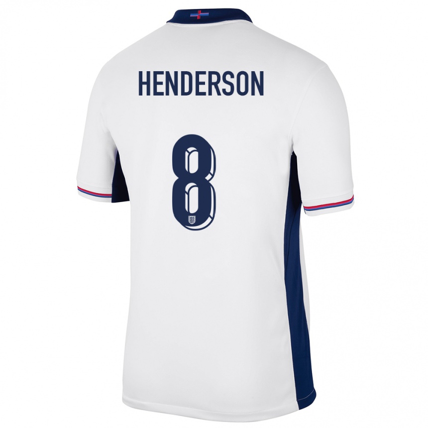 Niño Fútbol Camiseta Inglaterra Jordan Henderson #8 Blanco 1ª Equipación 24-26