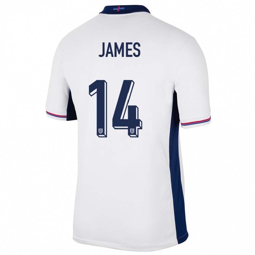 Niño Fútbol Camiseta Inglaterra Reece James #14 Blanco 1ª Equipación 24-26