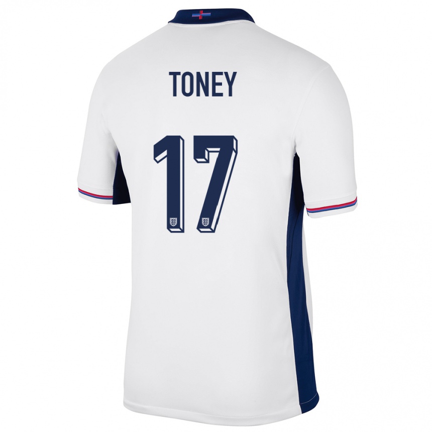 Niño Fútbol Camiseta Inglaterra Ivan Toney #17 Blanco 1ª Equipación 24-26