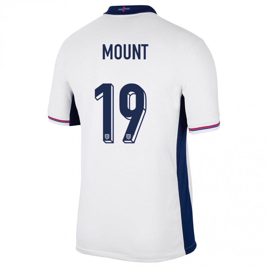 Niño Fútbol Camiseta Inglaterra Mason Mount #19 Blanco 1ª Equipación 24-26