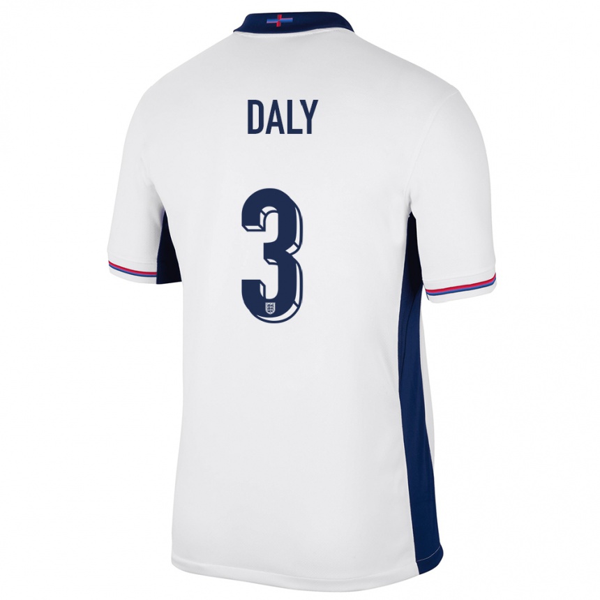 Niño Fútbol Camiseta Inglaterra Rachel Daly #3 Blanco 1ª Equipación 24-26