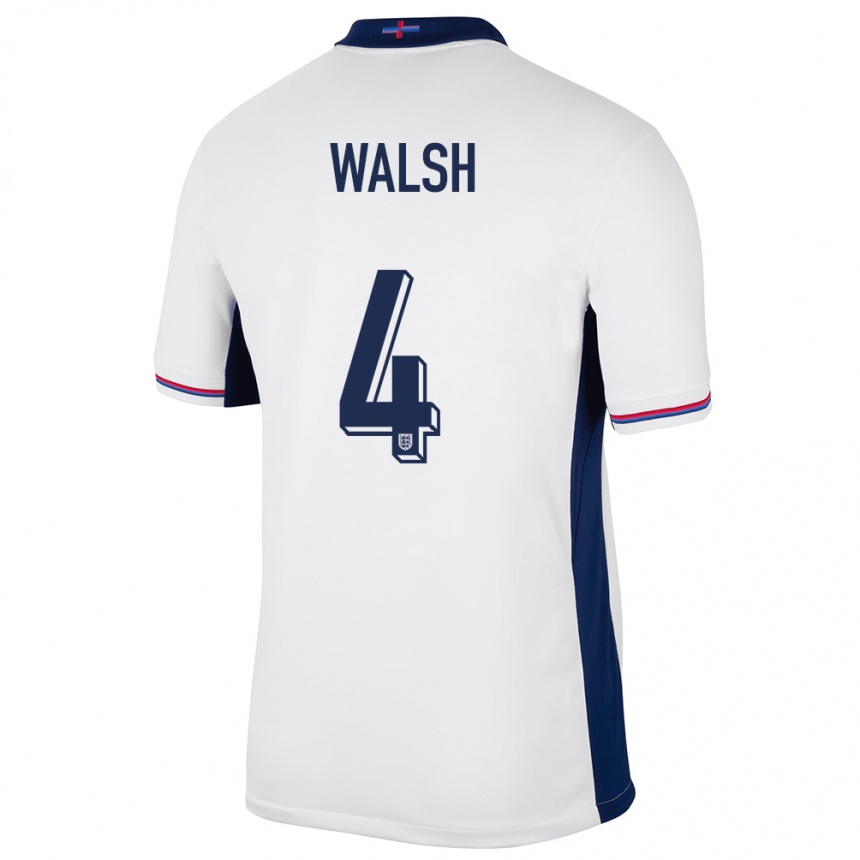 Niño Fútbol Camiseta Inglaterra Keira Walsh #4 Blanco 1ª Equipación 24-26