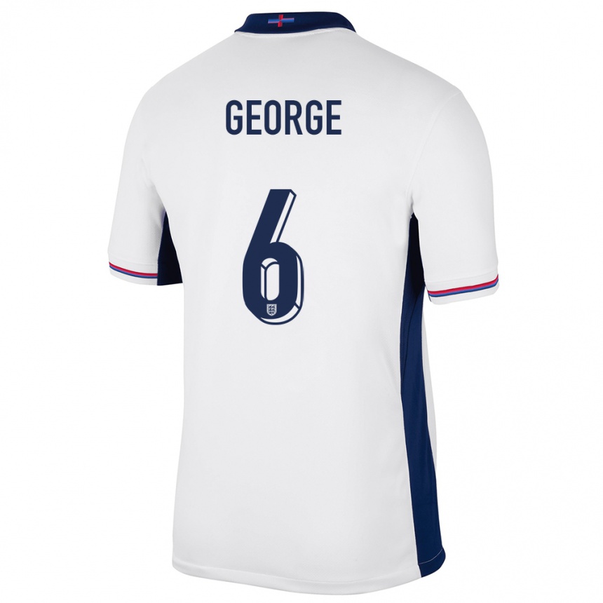 Niño Fútbol Camiseta Inglaterra Gabby George #6 Blanco 1ª Equipación 24-26