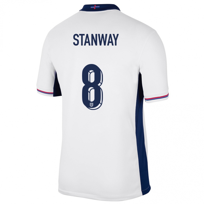 Niño Fútbol Camiseta Inglaterra Georgia Stanway #8 Blanco 1ª Equipación 24-26